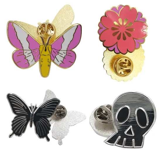 Butterfly Insect Shape Metal Custom Hard Enamel Badge Pin