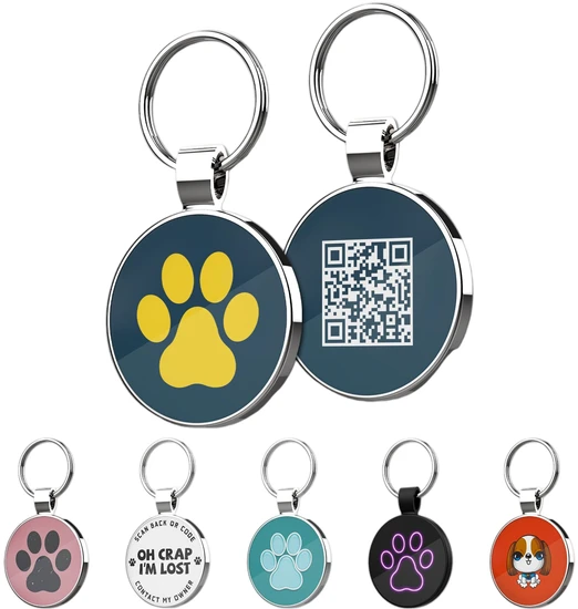 Wholesale Custom Best Quality GPS Tracker NFC Dog Cat Tag Personalized Metal Qr Code Pet ID Tags Dog Tags