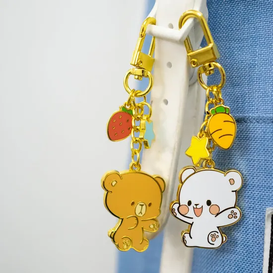 Wholesale Metal Keychain Cute Creative Hard Enamel Keychain Custom Keychain Metal with Pendant
