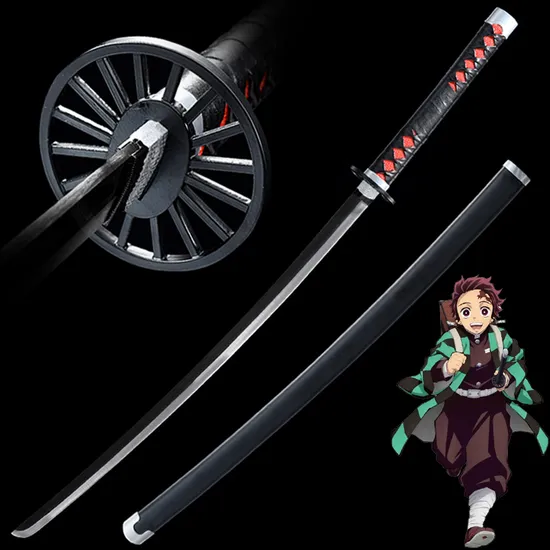 104cm Kamado Tanjirou Katana Carbon Steel Demon Slayer Sword