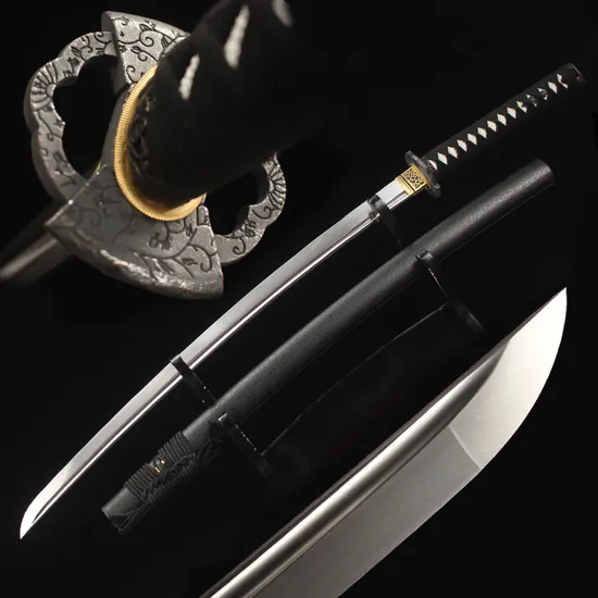 Japanese Katana 1060 High Carbon Steel Blade Razor Sharp Real Handmade Full Tang Black Last Sword