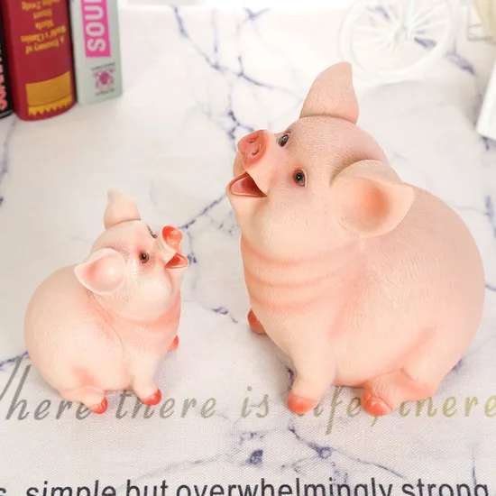 Resin Piggy Bank Cartoon Storage Jar Holiday Gift Decoration