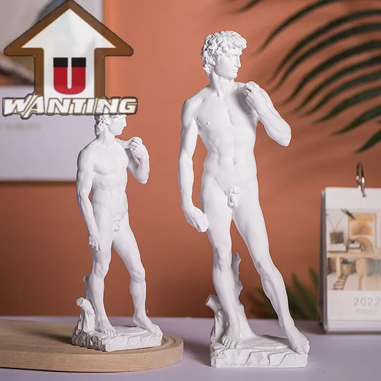 Custom Resin David Full Body Nude Sculpture Classical Carving Statue Home Decoration