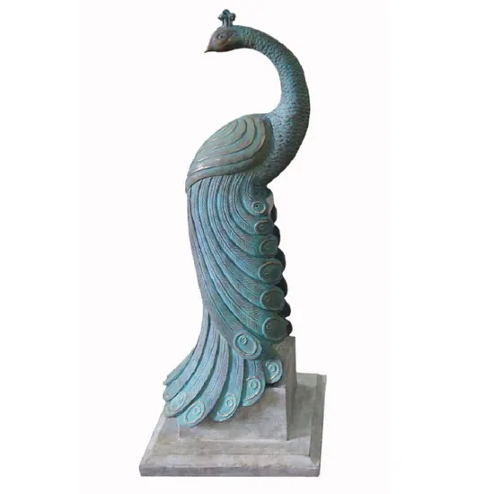 34 Inch Poly Resin Outdoor Gareden Royal Peacock Decoration