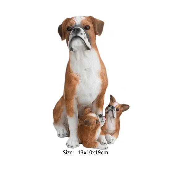 Factory Hot Selling Polyresin Animal Sculpture Resin Bulldog Statues Dog Figurines for Home Decor