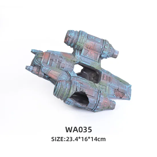 Handpainted Downed Starfighter Aquarium Resin Decoration Fish Tank Decoration