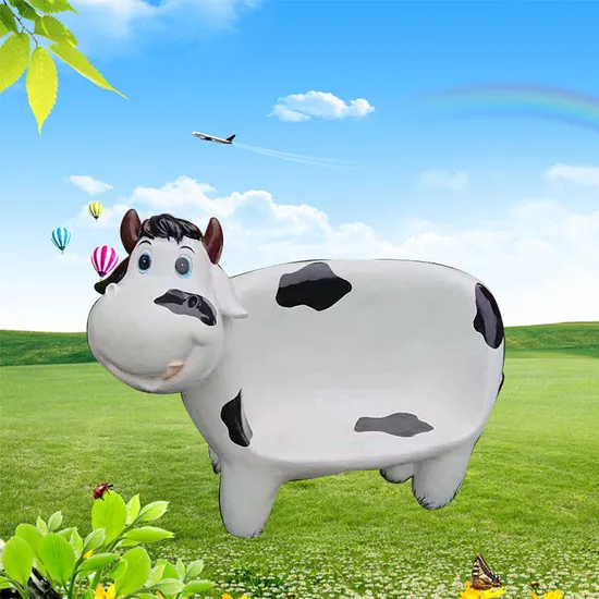Life Size Cartoon Fiberglass Animals Seating Chairs for Outdoor Park Kid Decoration