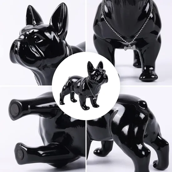 Best Friend Black Resin French Bulldog Figurines Handmade Polyresin Animal Statue