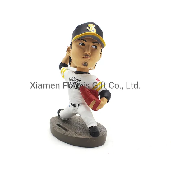 Resin Sports Player Figurine Decoration Baseball Player Sculpture Bobblehead
