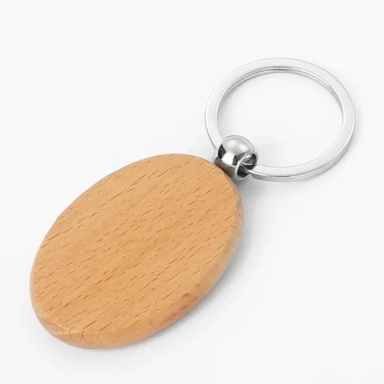 Cheap Wholesale Wooden Promotional Gift Blank Wood Keychain with Custom Logo