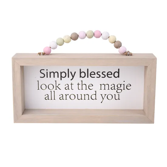 New Designs Wooden Frame with Wooden Beads for Home Decoration