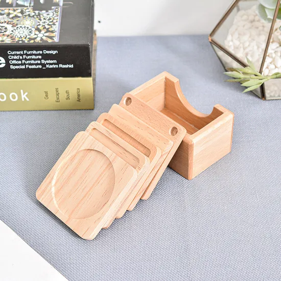 Insulation Mat Logo Engraving Creative Solid Wood Coaster Tea Ceremony Cup Holder