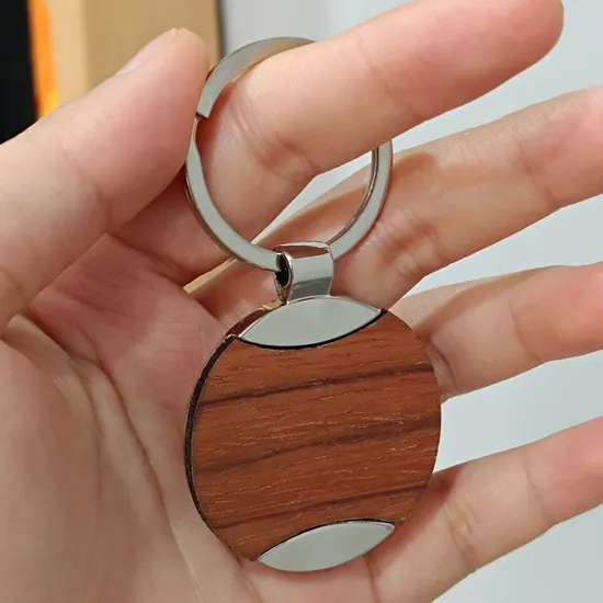 Wholesale Engraved Laser Keyring Sublimation Key Holder Luxury Keychain with Logo Personalized Logo Blank Custom Wood Keychain