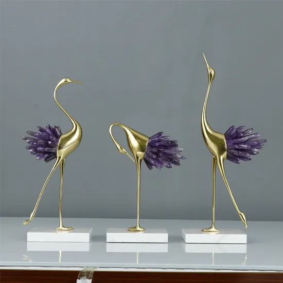 Crystal Glass Metal Brass Swan European Style Minimalist Craft