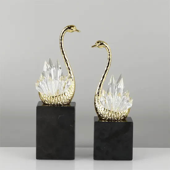 China Swan Brass Wedding Simple and Elegant Crystal Glass Crafts