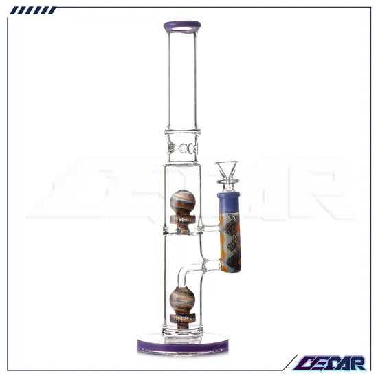 15.7 Inchs Wig Wag Glass Beaker Dry Herb DAB Rig Glass Water Smoking Pipe Glass Smoking Set
