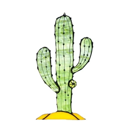 16cm 6.3inch Colored Light Trap Bedroom Simple Window Hanging Desktop Creative Holiday Gift Decoration Custom Glass Cactus