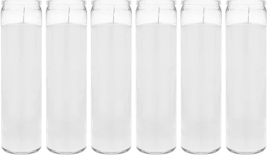 Wholesale 170ml/180ml/400ml/415ml/440ml/448ml/470ml/500ml/600ml/700ml 7 Days Devotional Prayer Glass Candle Vessel Container