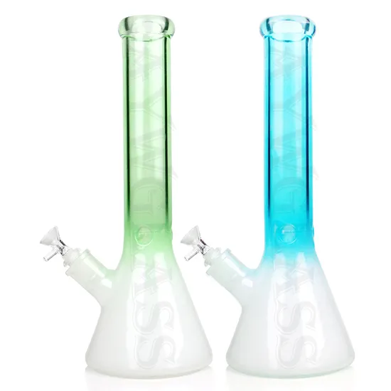 Novel Gradient Beaker Glass Smoking Water Pipe Recycler Oil Rigs Hookah Shisha