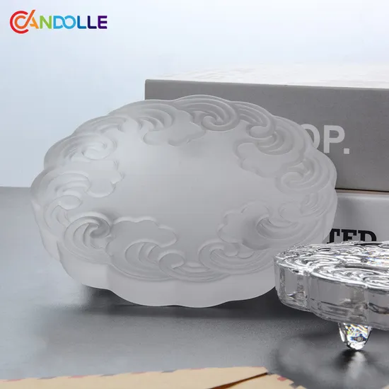 China Classic Design Frosted Glass Seafood Fruit Dishes Patterned Glass Tea Coaster