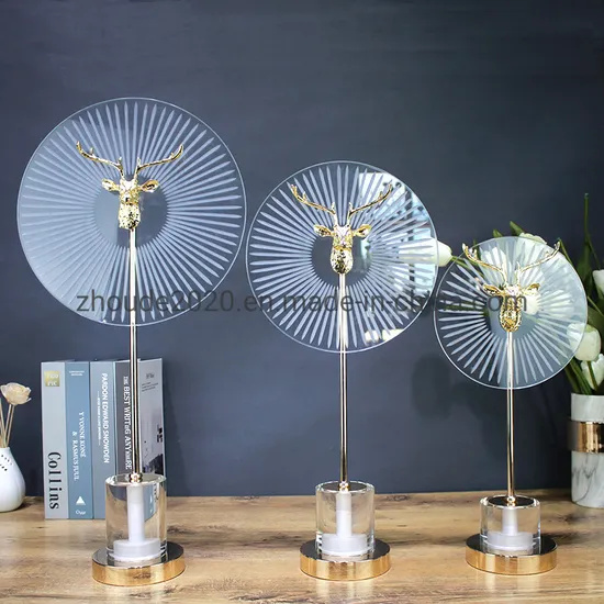 Factory Direct Deer Head Design Modern Indoor Home Table Decoration Accessories Glass Ornaments for Living Room