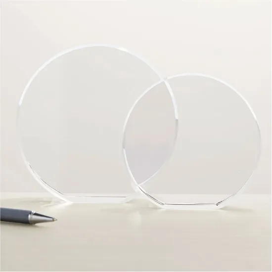Retirement Round Crystal Personalized Recognition Award