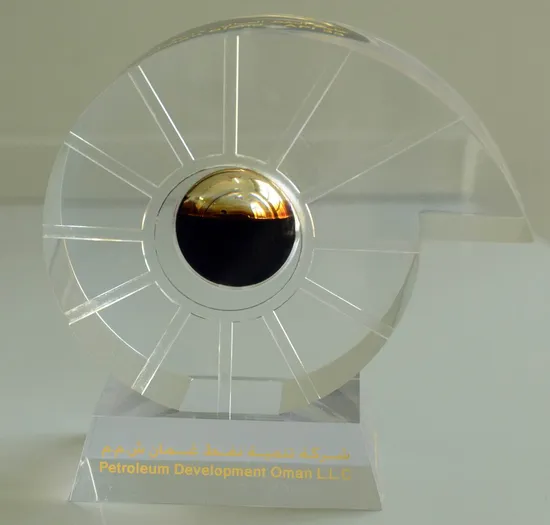 Elegant Crystal Resin Business Gift with Embedded Design