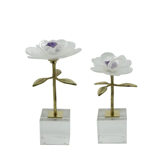 Modern Art Home Decoration Luxury Natural Flower Decoration Crystal Home Decor
