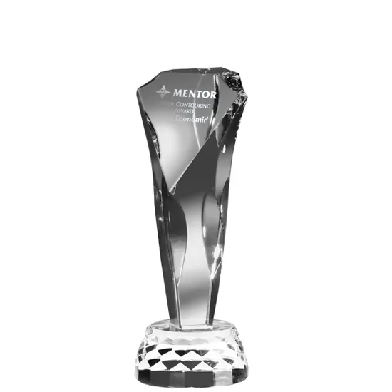 Crystal Glass Cup Awards with Diamond Rim Base