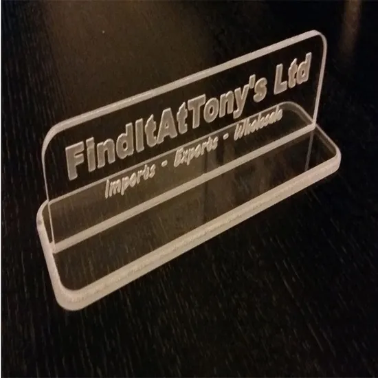 Clear Acrylic Design Acrylic Plexi-Glass Display Accessories Name Plate Sign