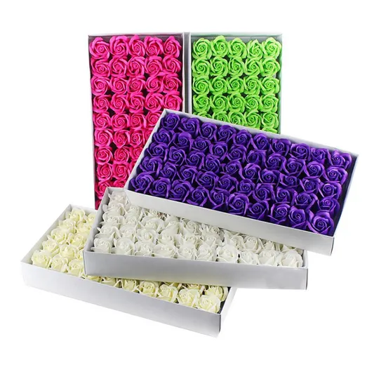 Flower Soap Roses 50 Pieces Soap Flowers Box for Decoration