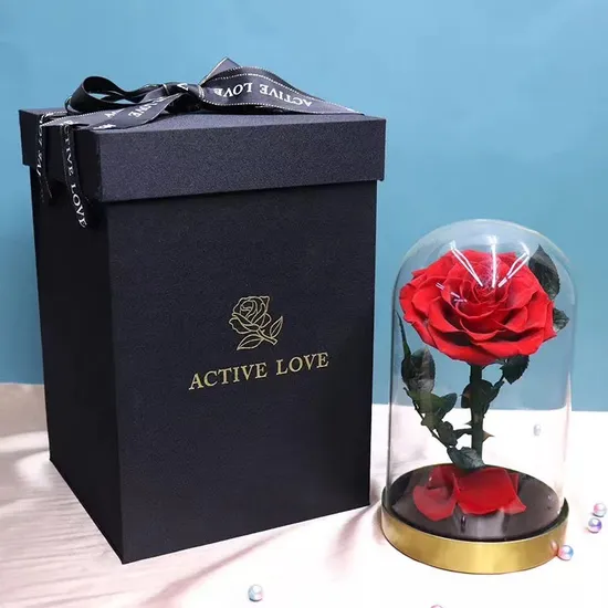 100% All Natural Handmade Natural Preserved Rose Flowers in Glass Dome