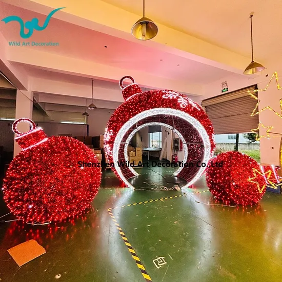 3 Pieces Set Outdoor Giant Lighting Christmas Balls with Channel