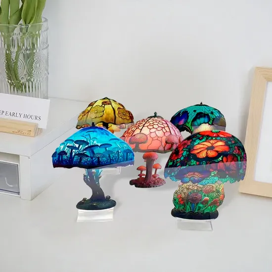 Colorful Acrylic Mushroom Holiday Table Decoration