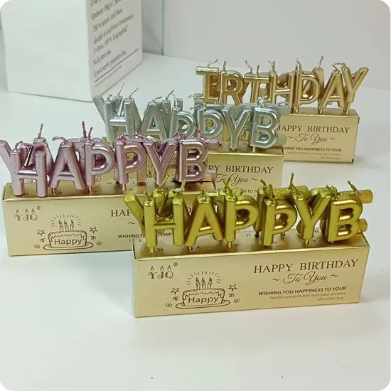Wholesale Happy Birthday Letters Party Cake Decoration Candles for Party Supplies Decoration