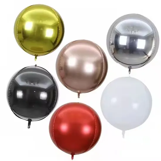 4D Round Foil Balloons Large 50" Mylar 4D Balloons Birthday Wedding Party Decorations Balloon