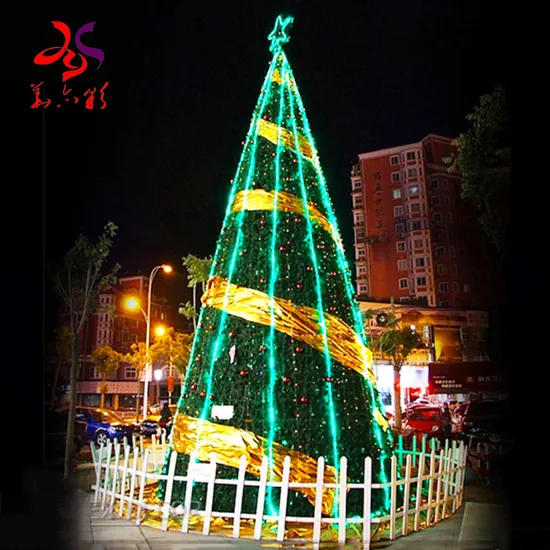 Pvs Material 20FT 30FT 40FT 50FT Giant Size Shopping Mall Outdoor Artificial Christmas Tree Decoration