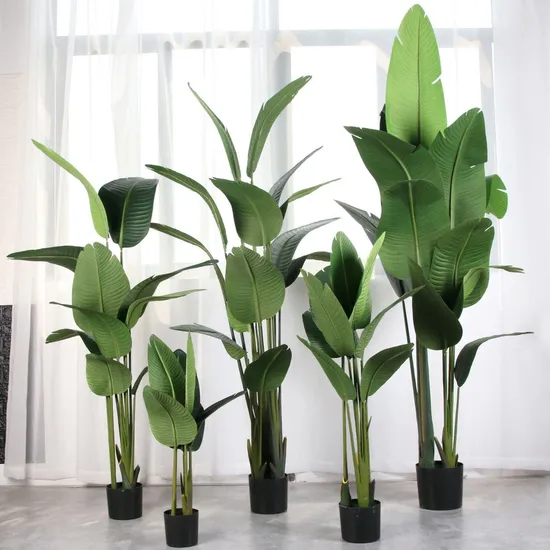 Wholesale Bonsai Artificial Traveler′ S Banana Potted Plants for Home Decor