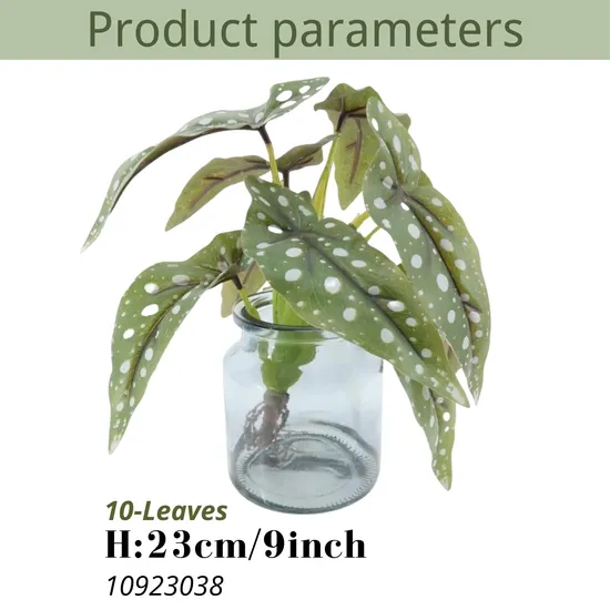 Artificial Plants with Faux Water Begonia Maculata PEVA Artificial Begonia Plant