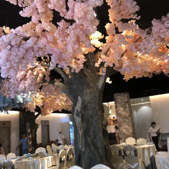 Nearly Natural Artificial Tree Plant Plastic Leaves Cherry Blossom Trees for Decoration