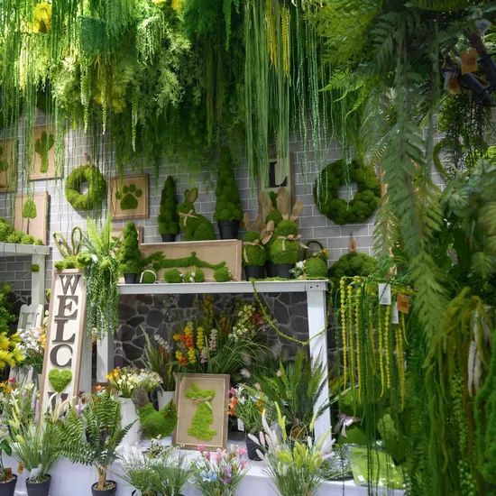 Green Artificial Plant Hanging Artificial Flowers and Artificial Flowers Branches for Home Restaurant Hotel Event Decorations