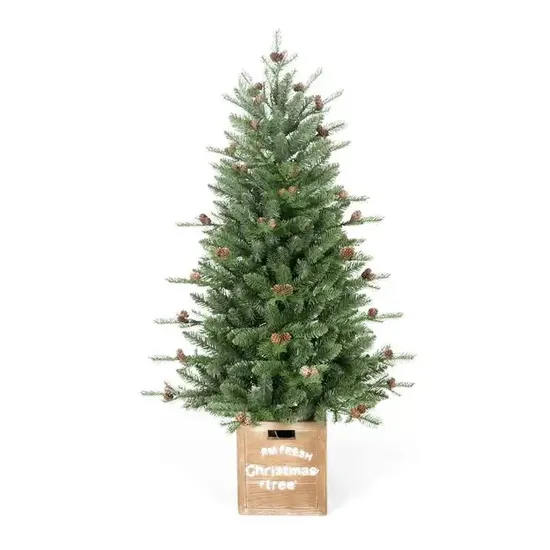 Wholesale Christmas Bottle Brush Tree Miniature Small Table Mini Gold Christmas Tree with Glitter