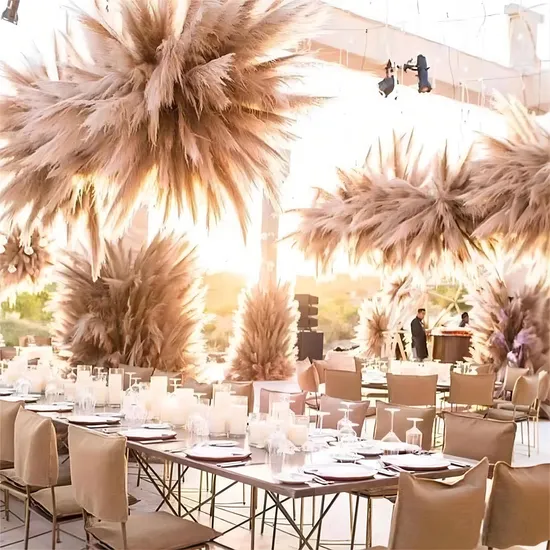 Hot Sale 50cm High Quality Artificial Pampas Grass Decorative Supplies Customized Artificial Pampas Grass for Home Wedding Decoration