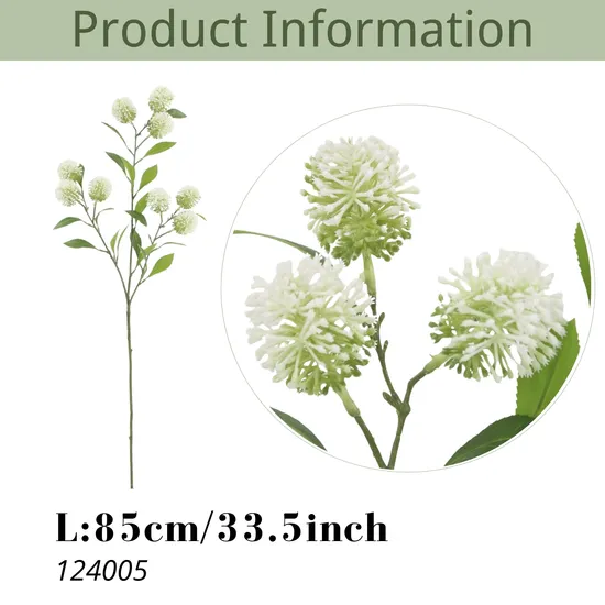 White Thistle Pick Plastic Flower Stems for Flower Arrangements Artificial Flower