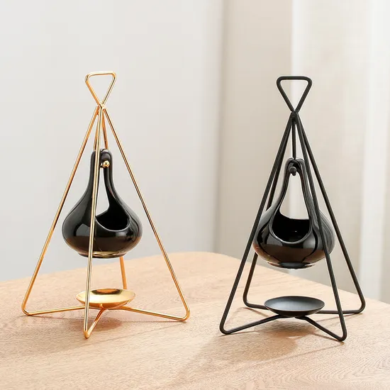 Creative Metal Iron Tower Shape Essential Oil Wax Heater Candle Warmer Burner