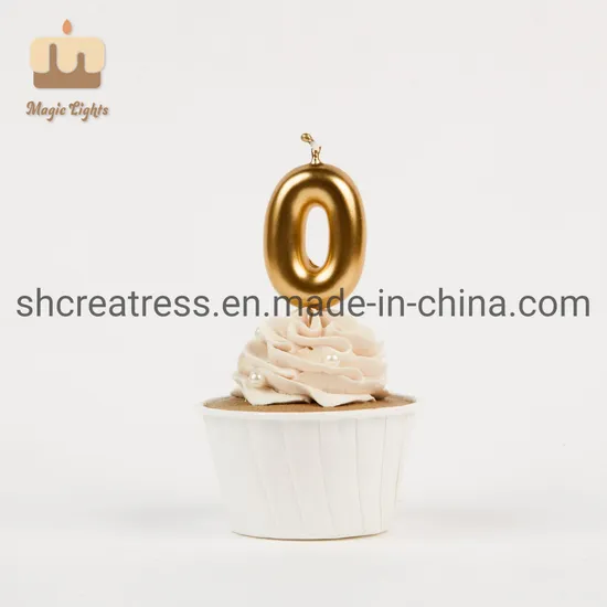 Wholesale Reasonably Priced 100% Paraffin Wax Gold or Sliver Birthday Number Cake Candle