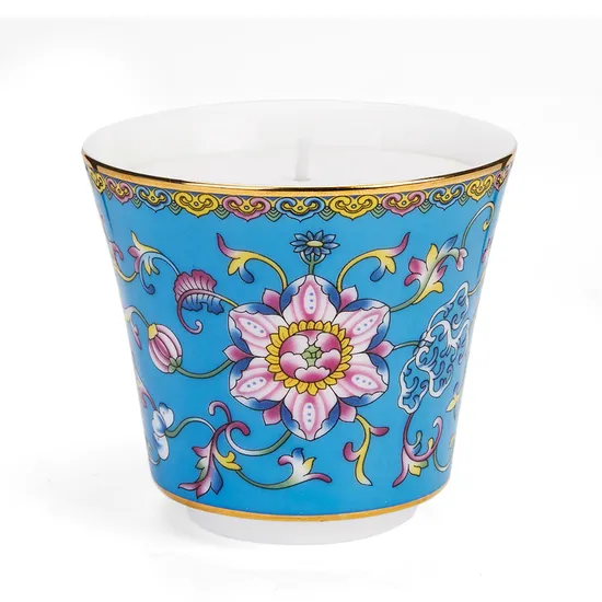 Home Decor Luxury Multi-Colored Ceramic Candle Jar Custom Scented Soy Wax Luxury Porcelain Ceramic Jar Candle in Bulk