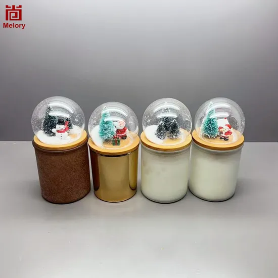DIY Snow Ball Deco Scented Candles Glass Jar for Christmas