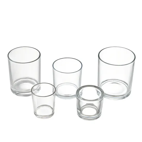 Wholesale Unique Shape Empty Transparent Home Decor Different Size Luxury Glass Candle Jars