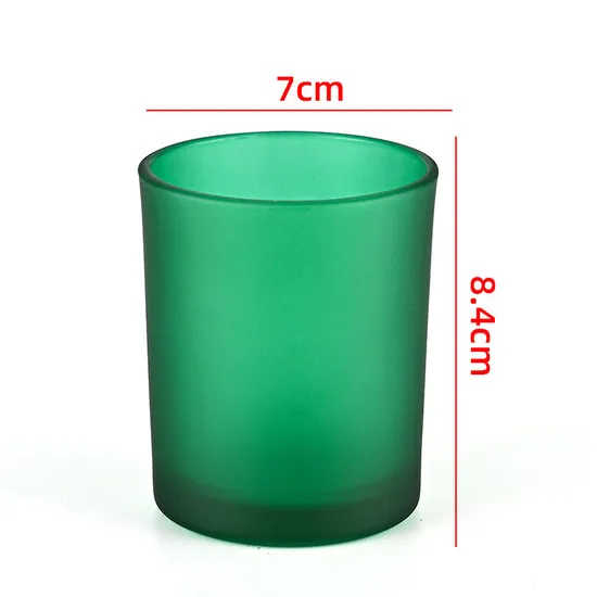 High Quality Custom Round Bottom Different Color Frosted Candle Vessel Round Empty Glass Candle Jar with Lid